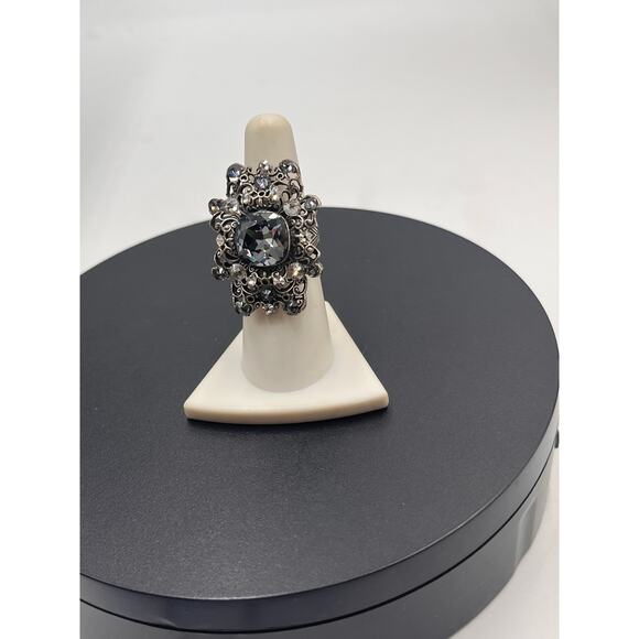 Anne Koplik Designs Chunky
Silver Tone Faceted Stone Ring Statement Adjustable - Picture 5 of 7